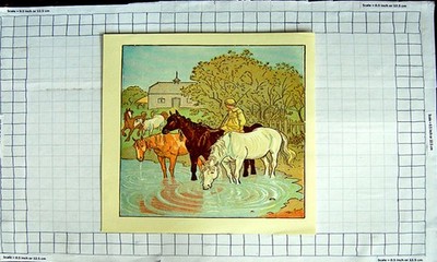 Original alter antiker Druck *3101 Farbe Kinderreim Der Bauernjunge Pferde