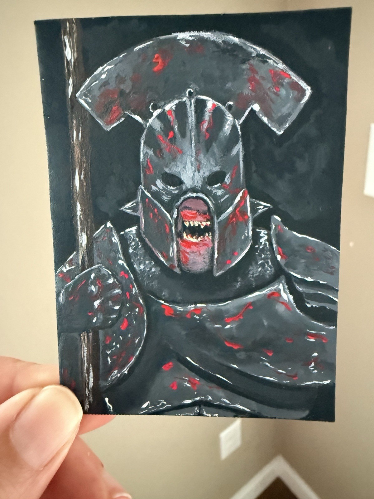 Aceo Original Orc, Lord of The Rings, Uruk Hai, Dark, Acrylics
