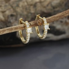 Wert 1190 € Brillant Diamant Creolen 750 18 Karat Gelb Gold