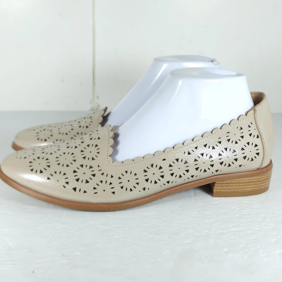 Patrizia by Spring Step Women's EU41 US10-10,5 Beige Perforated Slip On Loafers  - Image 2 of 4