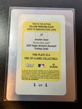 Topps Archives 2024 Yellow Printing Plate Jonatan Clase 1/1 Blue Jays #39 Rookie