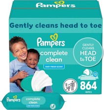 Pampers Baby Wipes, Complete Clean Baby Fresh Scented Wipe, Gently Cleans Head..
