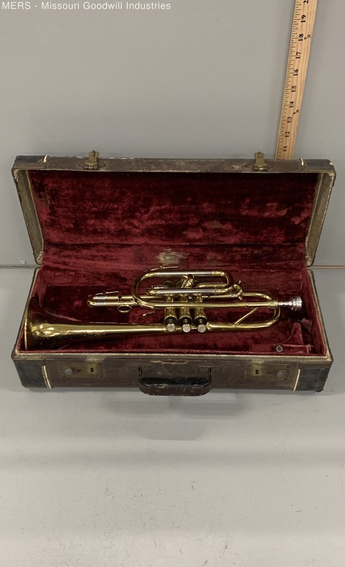 York AirFlow Vintage Bb Cornet with Case and Blessing 4B Mouthpiece