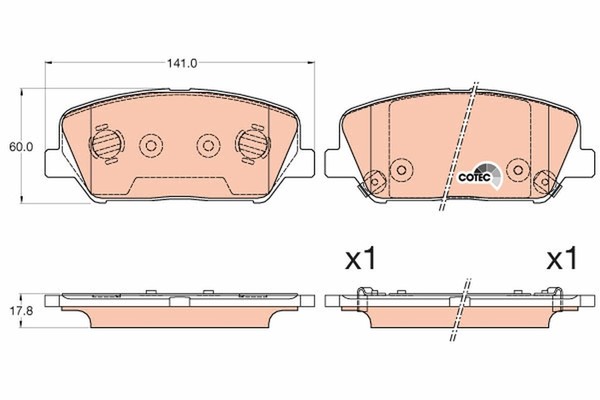 NEU - TRW GDB3582 Bremsbelagsatz, Scheibenbremse FüR Hyundai KIA-image
