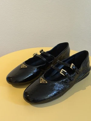 PRADA Buckle Patent Leather Flats for Women for sale | eBay