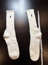 Vintage Ralph Lauren 16  Polo Socks Cream Blue Super soft Luxury
