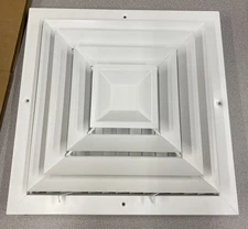 HART & COOLEY 1102ML-14 X 14 WHT CEILING DIFFUSER STEP-DOWN MULTI-LOUVER DAMPER