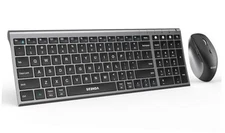  Wireless Bluetooth Keyboard and Mouse Combo, COE401 Multi-Device Rechargeable 