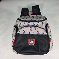 Disney Mickey Mouse Diaper Backpack Multi-Compartment Adjustable Strap Baby Gray