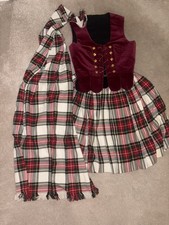 Abito da ballo nazionale Highland scozzese vintage fatto a mano con gilet e kilt