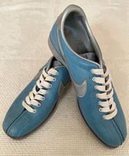 Nike Bowling Shoes Light Blue x Silver US10 Made in Taiwan 1984 Vintage Used