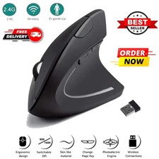 Wireless Ergonomic Design Vertical Optical Mouse Mice for Computer Laptop 2.4GHz