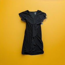 ADRIANNA PAPELL JERSEY AND CHIFFON SHEATH SIZE 8 Black