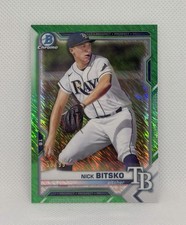 Nick Bitsko - 2021 Bowman Chrome Prospect Green Shimmer Refractor /99 #BCP-143