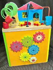 Battat Parents 5 Side Wood Activity Cube Block Children's Learning Toy Bead Wire