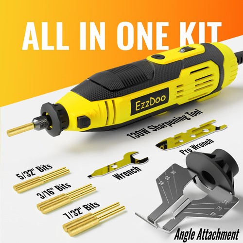 Kit Affûteuse Tronçonneuse Électrique avec Embouts Diamantés Revêtement Titane - Afbeelding 2 van 9