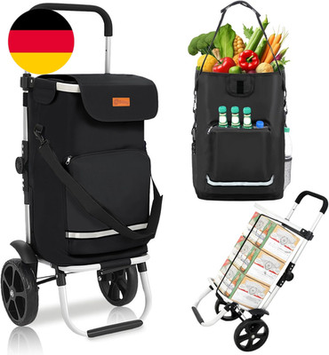 Sekey Einkaufstrolley Faltbar 60L, 3-In-1 Einkaufswagen Klappbar Aus Aluminium, 