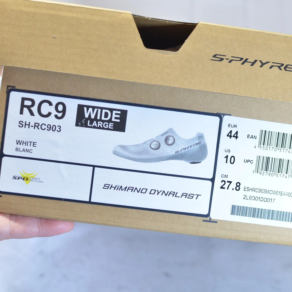 Zapatos de ciclismo Shimano S-Phyre RC903 talla EU 44 US 10 grandes AMPLIOS blancos Foto 2 de 4