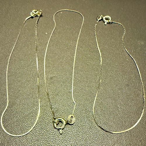 3 x 925 Sterling Silver Fine Chains Jewellery Bundle 1.39g