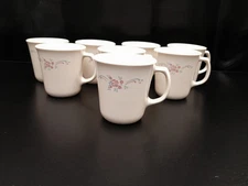 Corelle Corning English Breakfast Pattern Coffee Mugs Set of 8