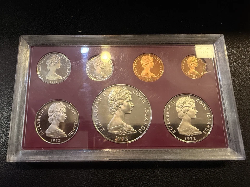 1972 Cook Islands 7 Coin Proof Set in OGP - First Year of the "Dong Dollar" FBOX - Image 2 of 2
