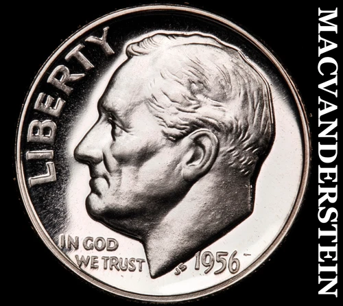 1956 Silver Roosevelt Dime - Choice Gem Proof  Lustrous  No Reserve  #G8789