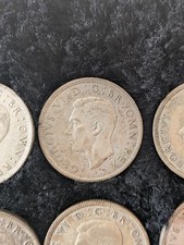 1940-1946 George VI Silver Half Crown Set (7 Coins) - .500 Silver War Dates