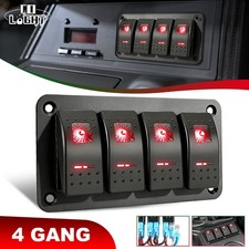 4 Gang Toggle Switch Panel 5pin Onoff Switches Red For Car Boat Marine Trucks