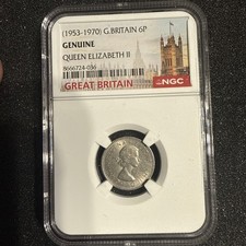 1966 Great Britain 6 Pence Queen Elizabeth II – NGC Slabbed – Genuine