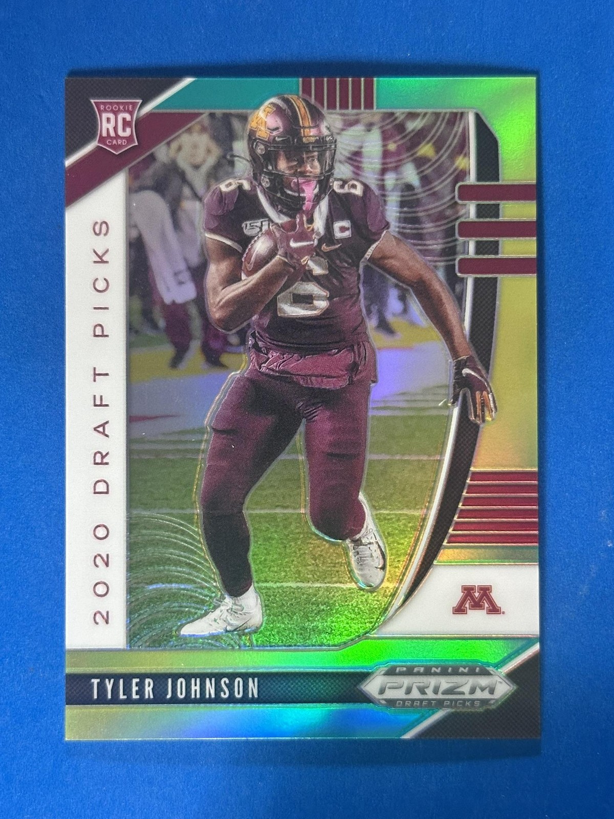 2020 Prizm Draft Picks Green and Yellow Tyler Johnson Golden Gophers /249