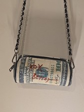 Betsey Johnson Rhinestone Money Roll Purse Crossbody Bag RARE
