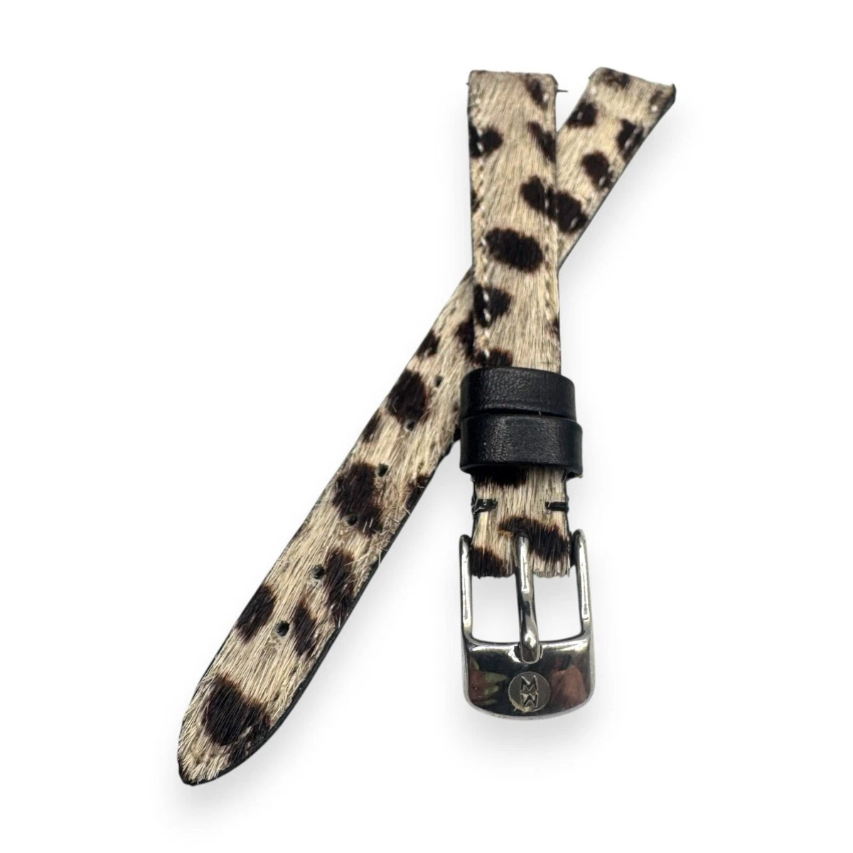 Michele 12mm Calf Hair Leopard Furry Watch Strap Band Silver Buckle NWOT New $_57.JPG?set_id=8800005007 main image 2