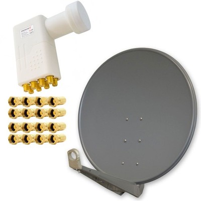 PremiumX Octo LNB 8 Teilnehmer digital 80cm ALU Schüssel Spiegel Antenne DELUXE 