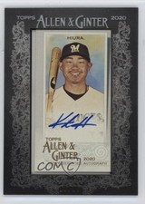 2020 Allen & Ginter's Mini Baseball Black Framed 13/25 Keston Hiura Auto 1gt6