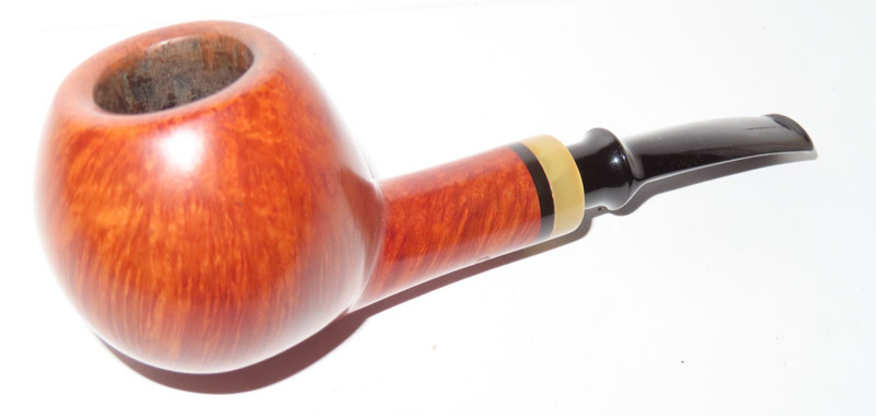TOM RICHARD THICK APPLE SHAPED PIPE W/ SUPER GRAIN % HORN TENON WRAP - PIPESTUD