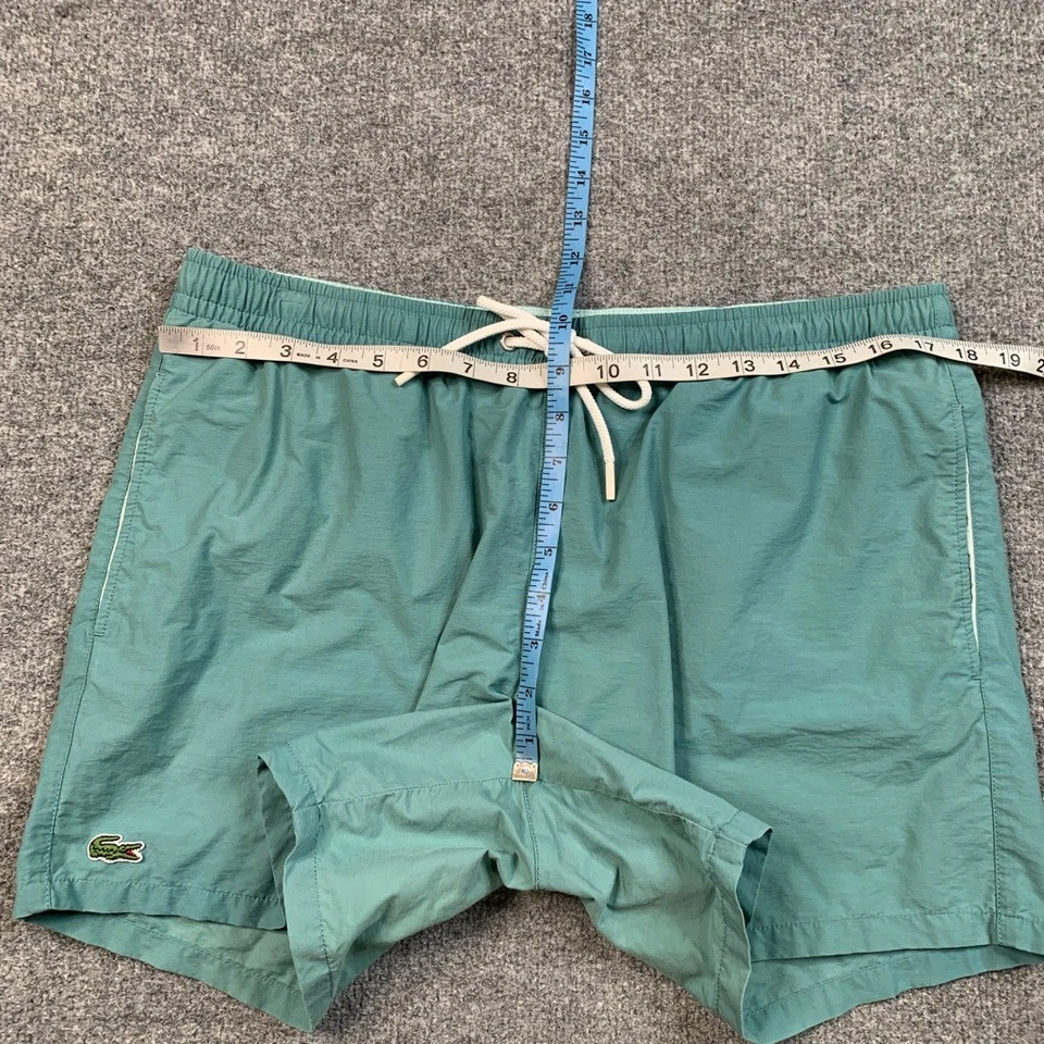 Bañador Lacoste para hombre L grande verde azulado calzoncillo de malla forrado baúl de 5 pulgadas Foto 3 de 4