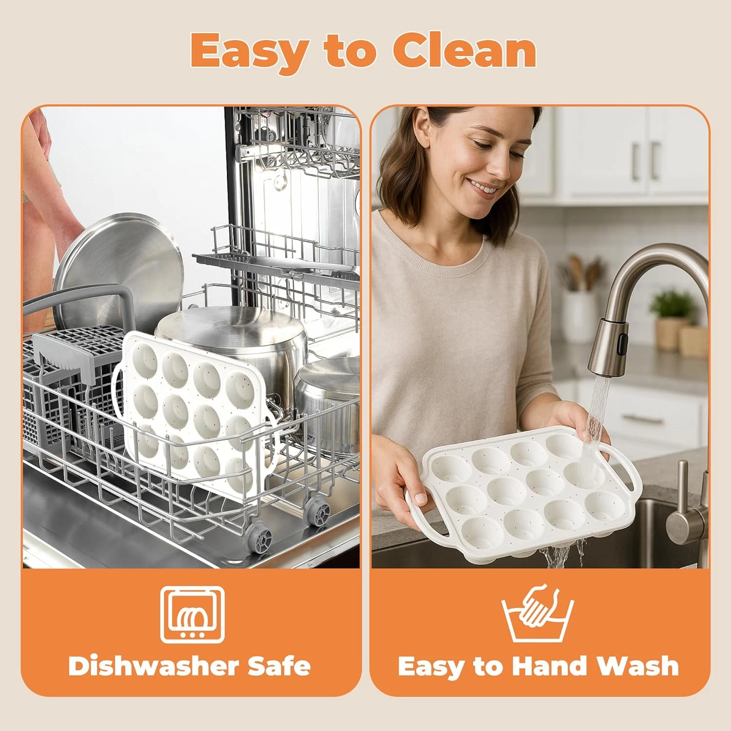 2 Pack Silicone Muffin Pan Baking Metal Reinforced Frame 12 Cup Regular Size BPA
Opens in a new wind