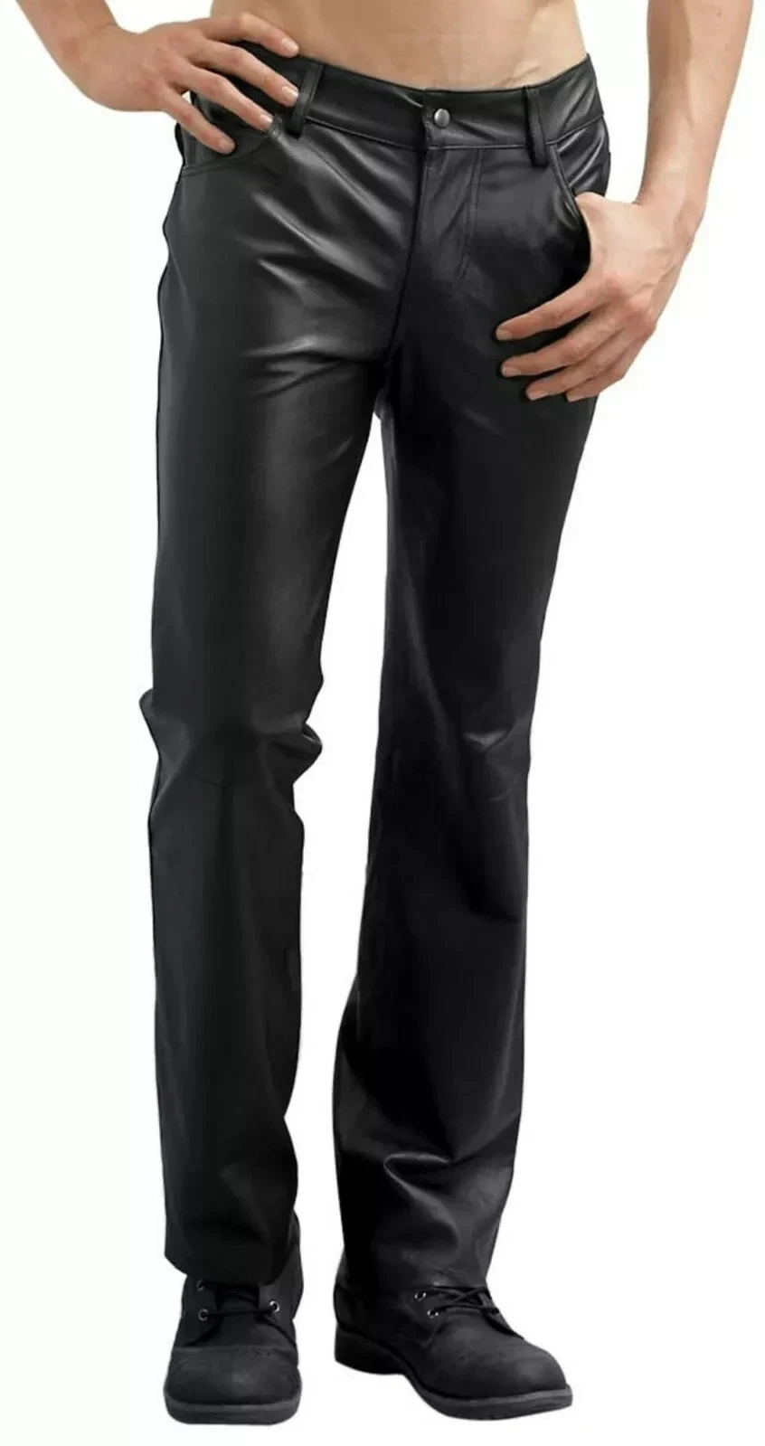 STYLISH Men's Black LeatherJeans Pant 100% Pure Lambskin Moto Biker Slim FitPant