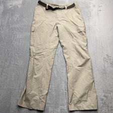 Columbia Omni Shield Cargo Pants Women 8 Khaki Straight Leg Short Belted Outdoor