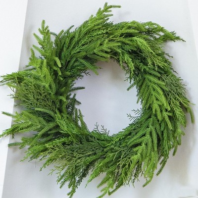 Miss Irose 24 Cedar Norfolk Pine Wreath Realistic Christmas Door Wreath For