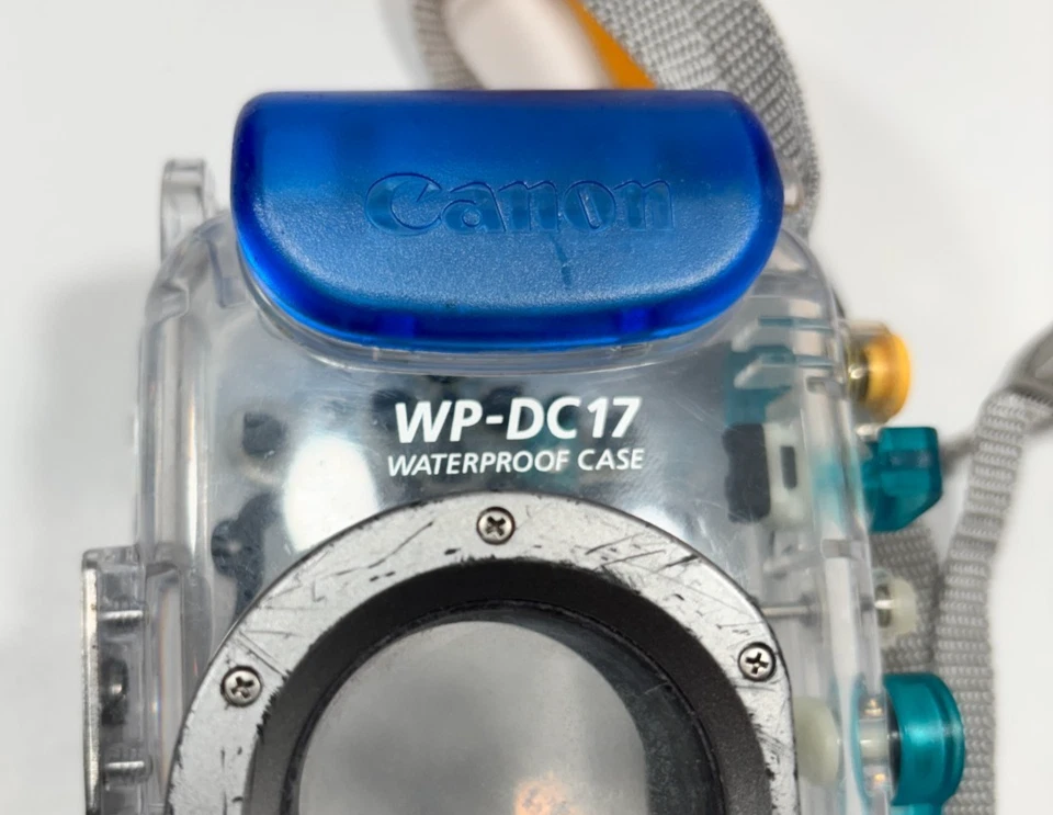 Estuche impermeable para cámara digital Canon WP-DC17 40M 130Ft plástico transparente bajo el agua Foto 3 de 4