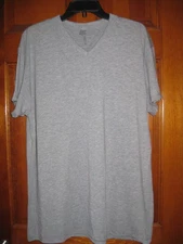 Women's V-neck Tee T shirt size XL Platinum Delta Apparel NWOT Heather Gray