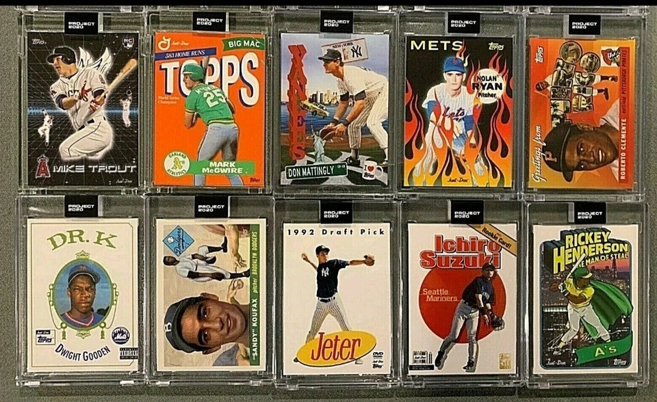 Набор из 20 карт Topps Project 2020 Don C Collection - форель - Ичиро - Джетер - Dr K - Изображение 3 из 4