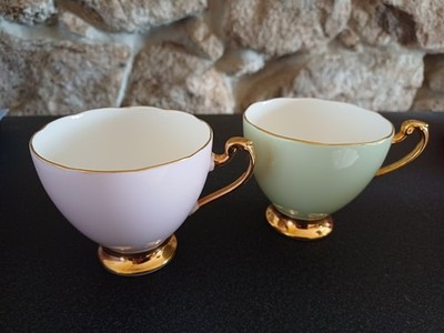 Paar Roslyn China (Royal Albert) Teetassen Made in Stoke-on-Trent, England