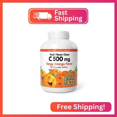 Natural Factors, Vitamin C 500 mg, Kids Chewable to Support Healthy Bones and Te