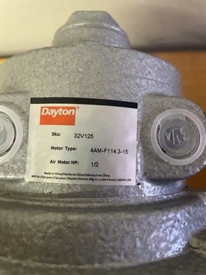 Dayton 32V125 1/2 HP Air Powered Mixer Motor for IBC Drum Mixer, 4AM-F114.3-15
