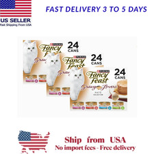 3PK Fancy Feast Purina Gravy Lovers Variety Pack Feast Pate Wet Cat Food, 3oz 24