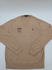 Polo Ralph Lauren Pima Cotton Brown V-neck Sweater - Men's size Large. 42758