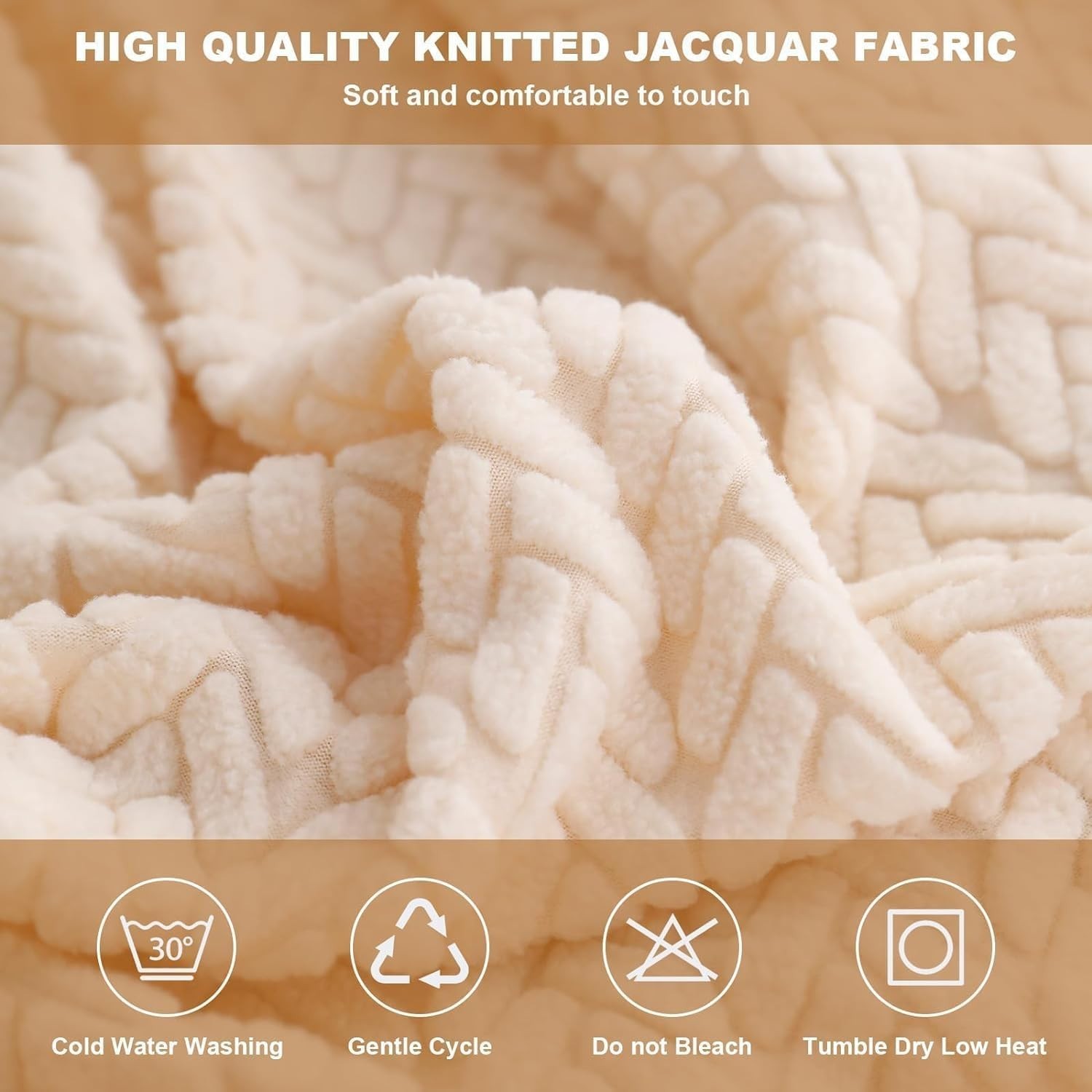 как выглядит Pet-Friendly Stretch Sofa Cover - Easy-Care, Anti-Slip Design in Wheat-Gray фото