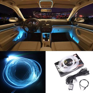 Details About 6m El Wire Rgb Led Car Interior Decor Fluorescent Neon Strip Cold Light Tape 12v